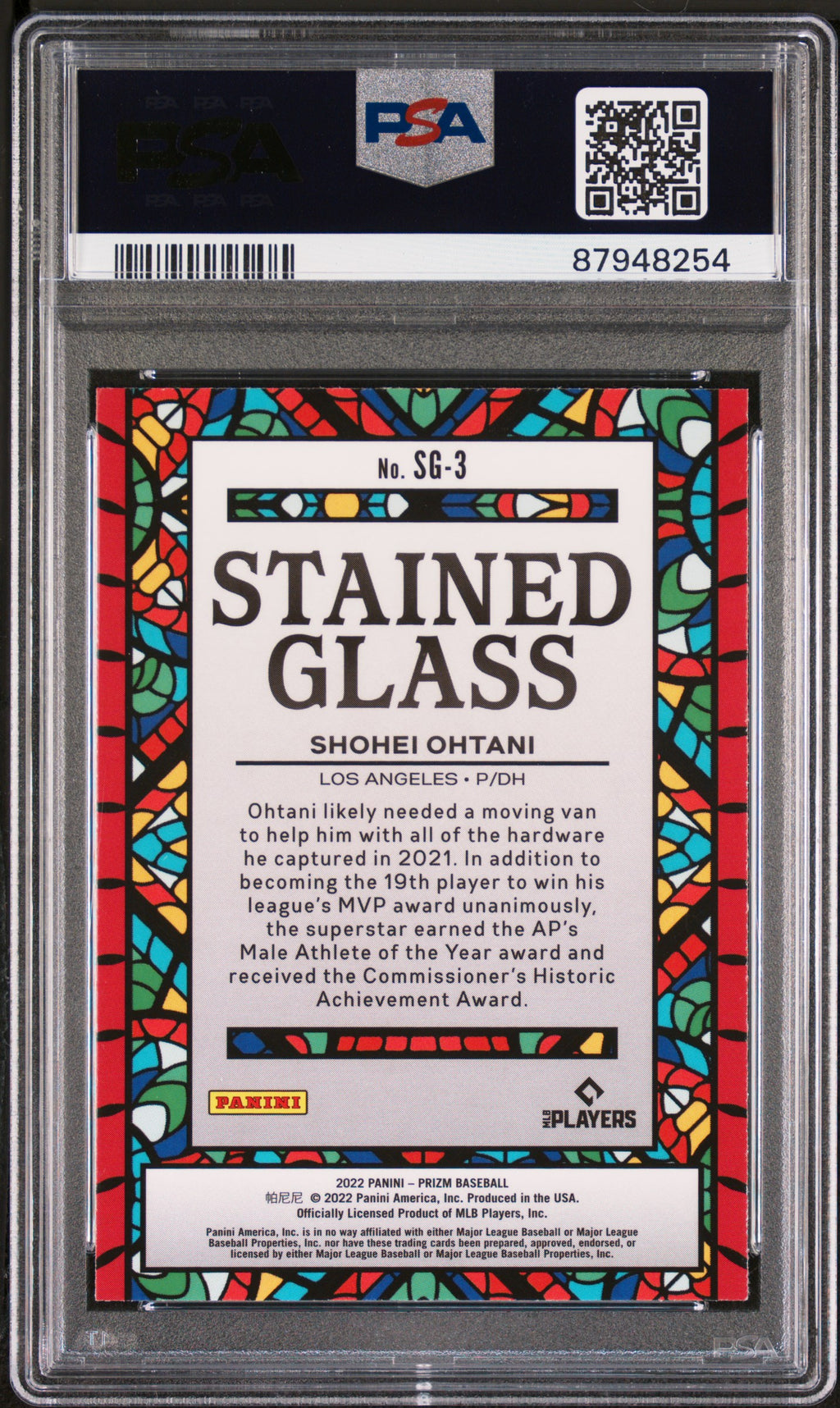 2022 Panini Prizm Stained Glass Shohei Ohtani #SG3 PSA 9