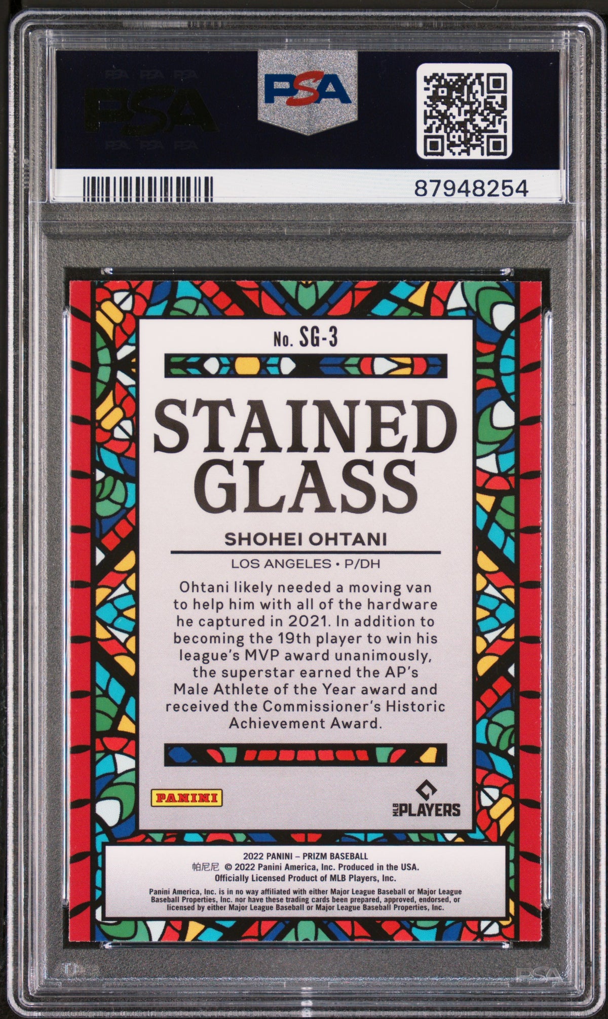 2022 Panini Prizm Stained Glass Shohei Ohtani #SG3 PSA 9