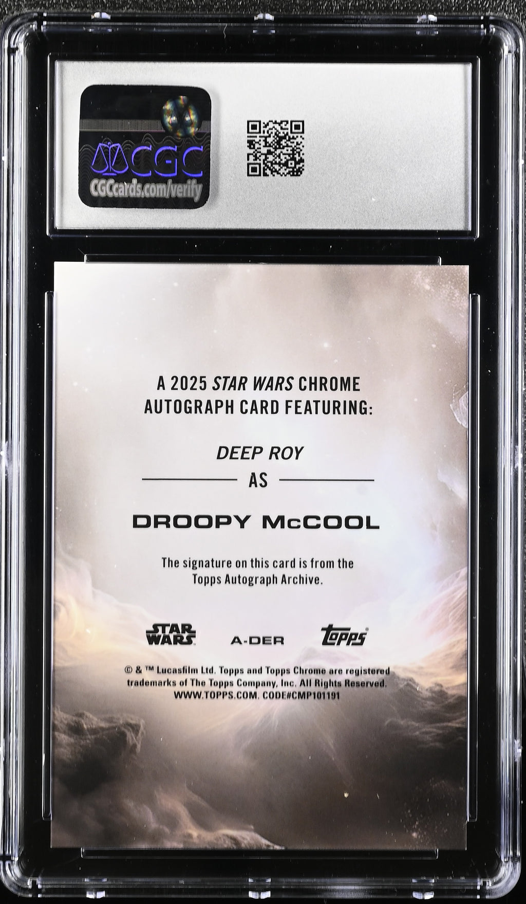 2025 Topps Star Wars Chrome Deep Roy #A-DER CGC 9.5