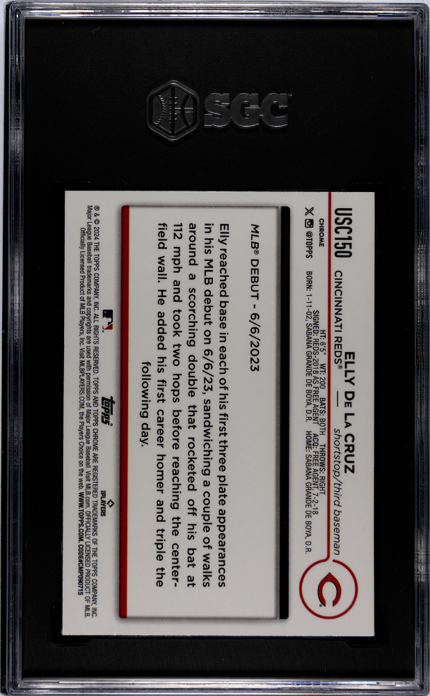 2024 Topps Chrome Update Elly De La Cruz #USC150 Raywave Refractor SGC 10