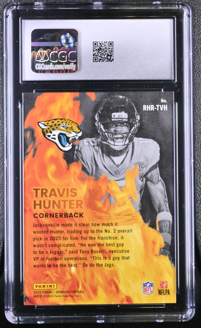 2025 Donruss Travis Hunter #RHR-TVH Red Hot Rookies CGC 10