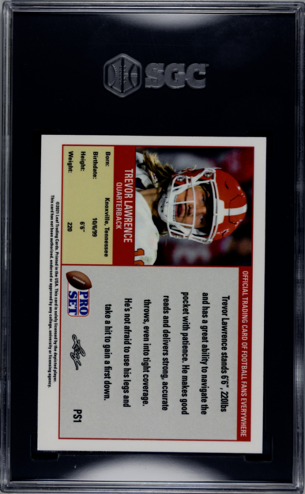 2021 Leaf Pro Set Trevor Lawrence #PS1 SGC 10