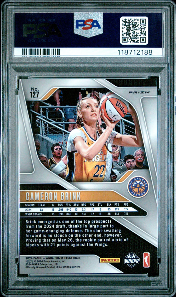 2024 Panini Prizm WNBA Cameron Brink #127 Blue Velocity PSA 9