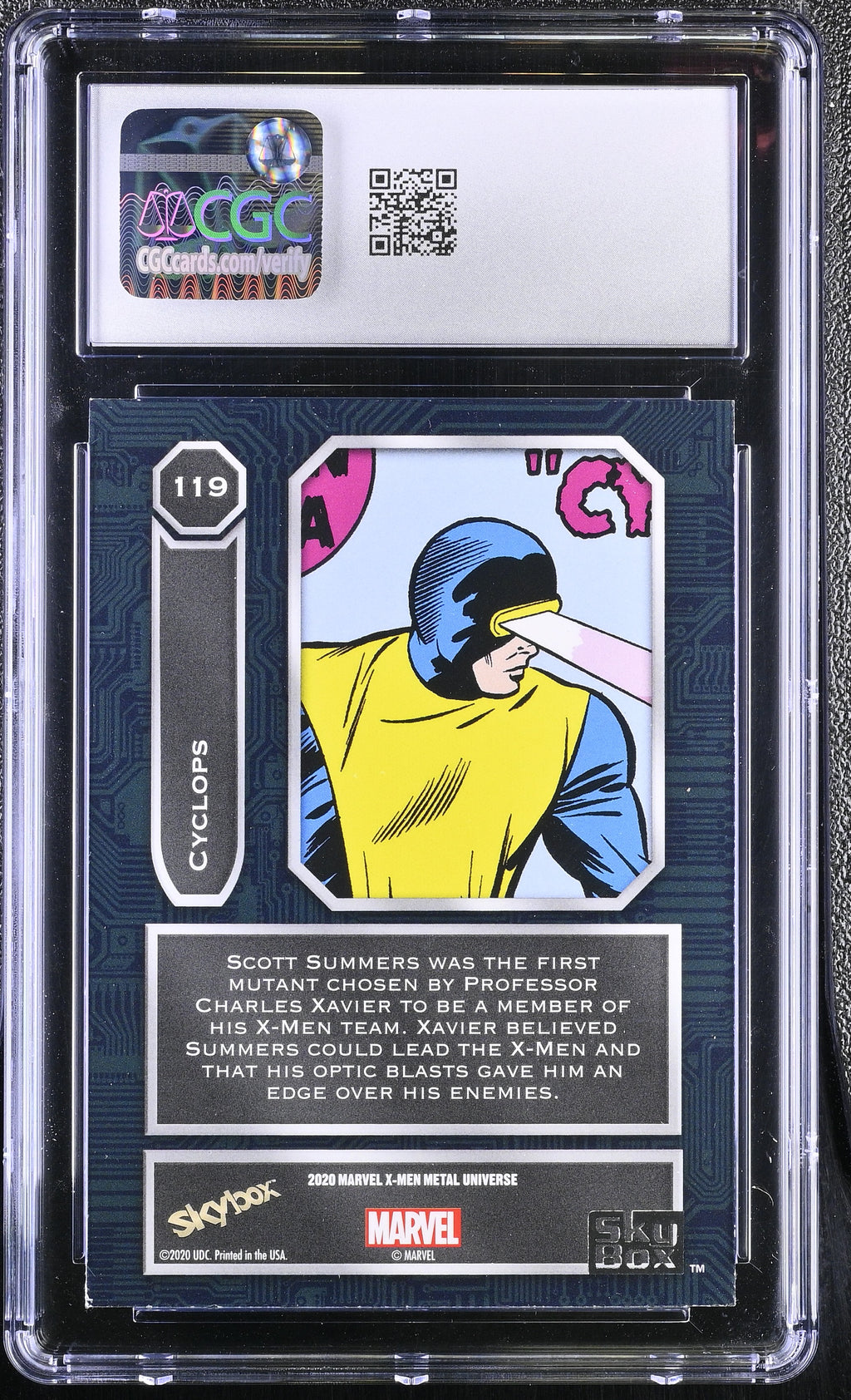2021 Upper Deck Marvel X-Men Metal Universe Cyclops #119 CGC 8.5