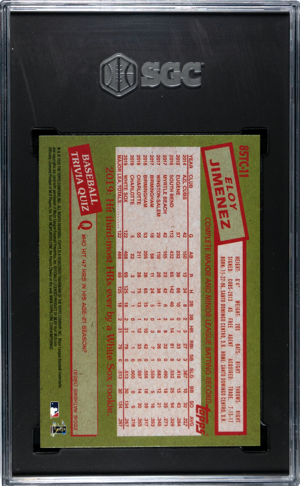 2020 Topps Chrome Eloy Jimenez #85TC-11 '85 Design SGC 9