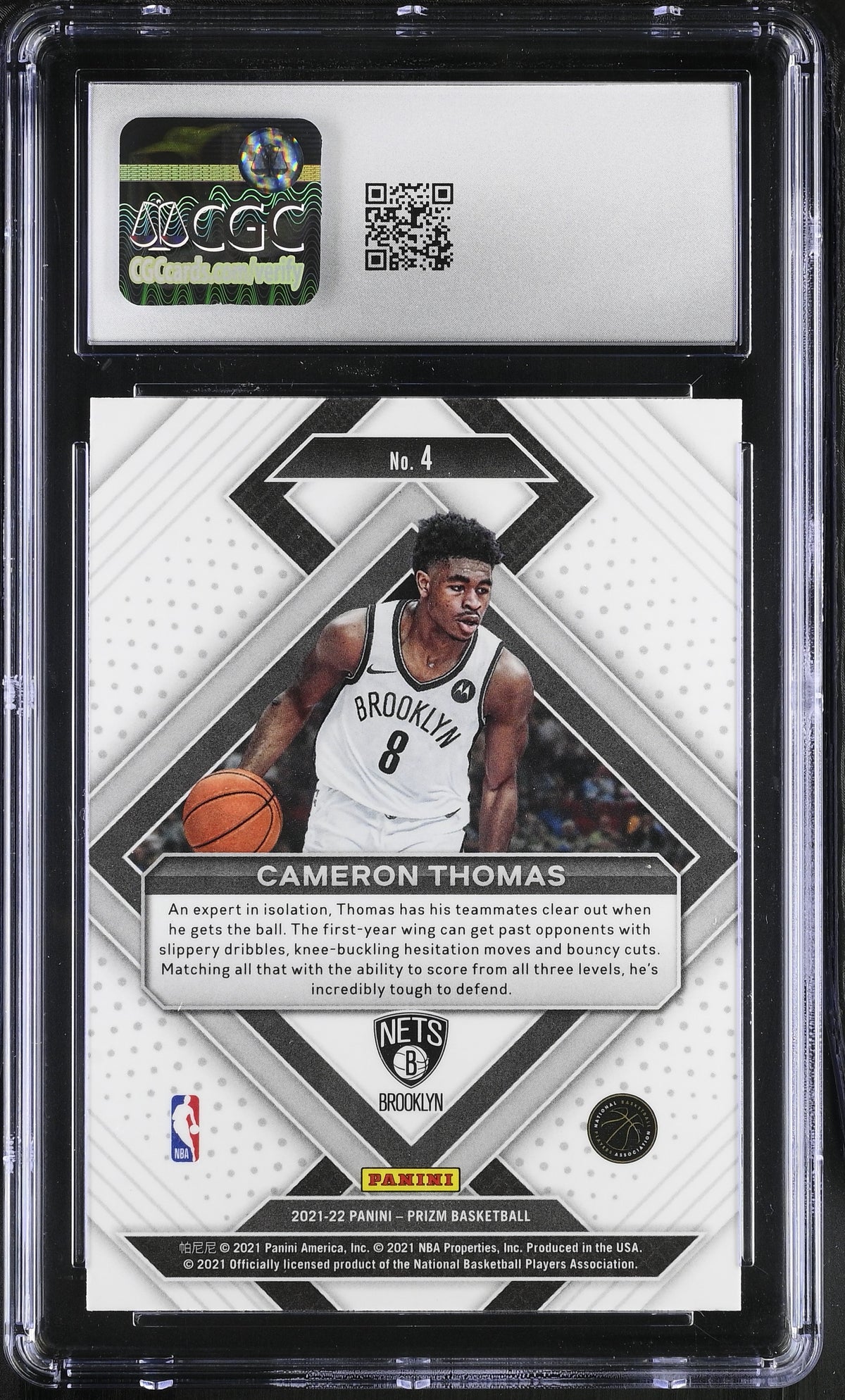 2021-22 Panini Prizm Cameron Thomas #4 Emergent CGC 9