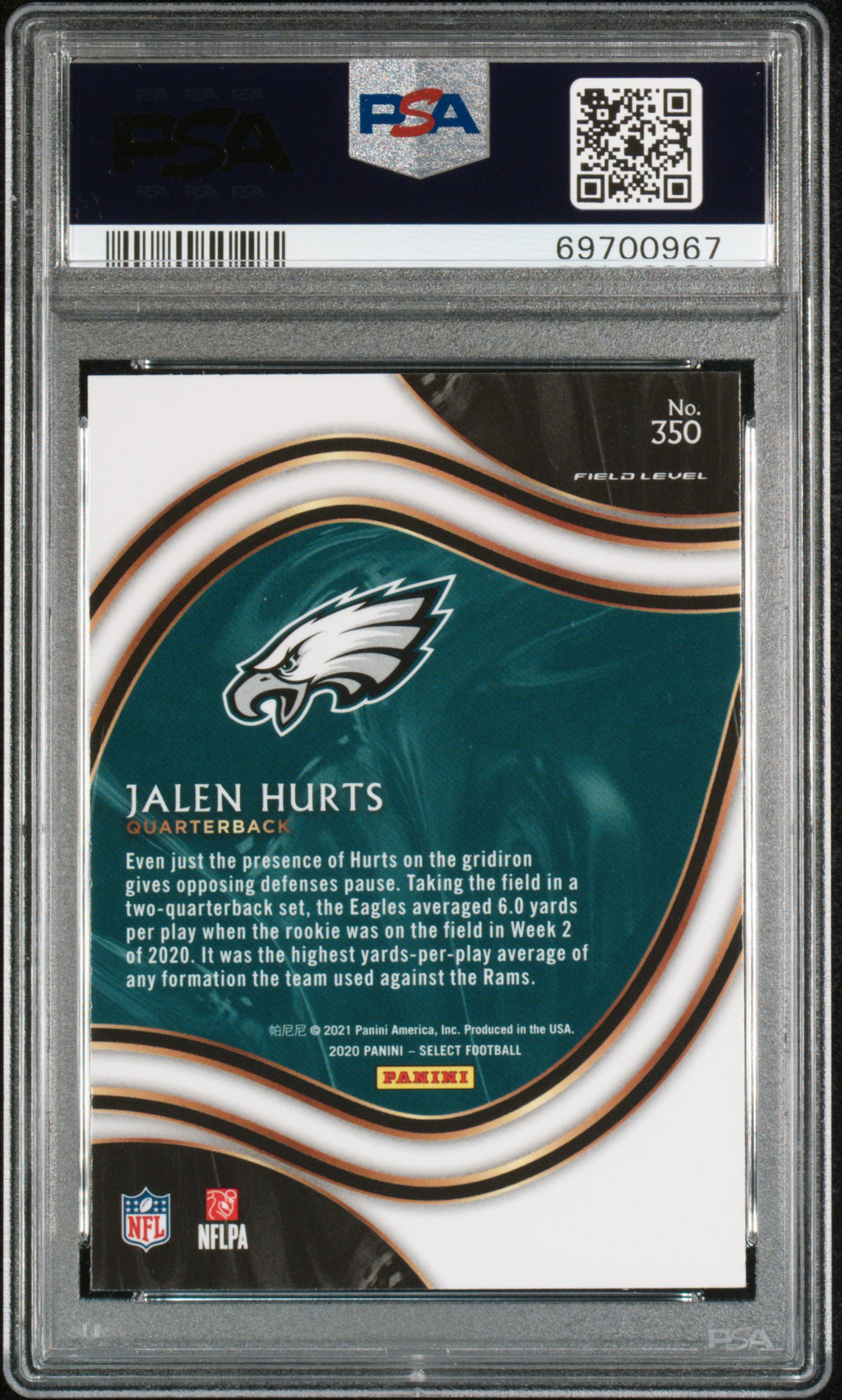2020 Panini Select Jalen Hurts #350 PSA 10