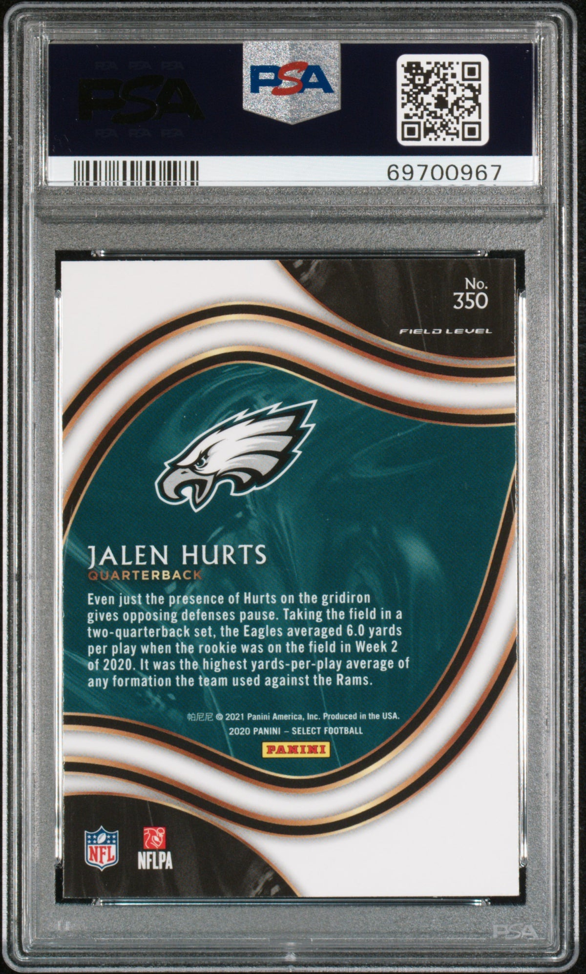 2020 Panini Select Jalen Hurts #350 PSA 10