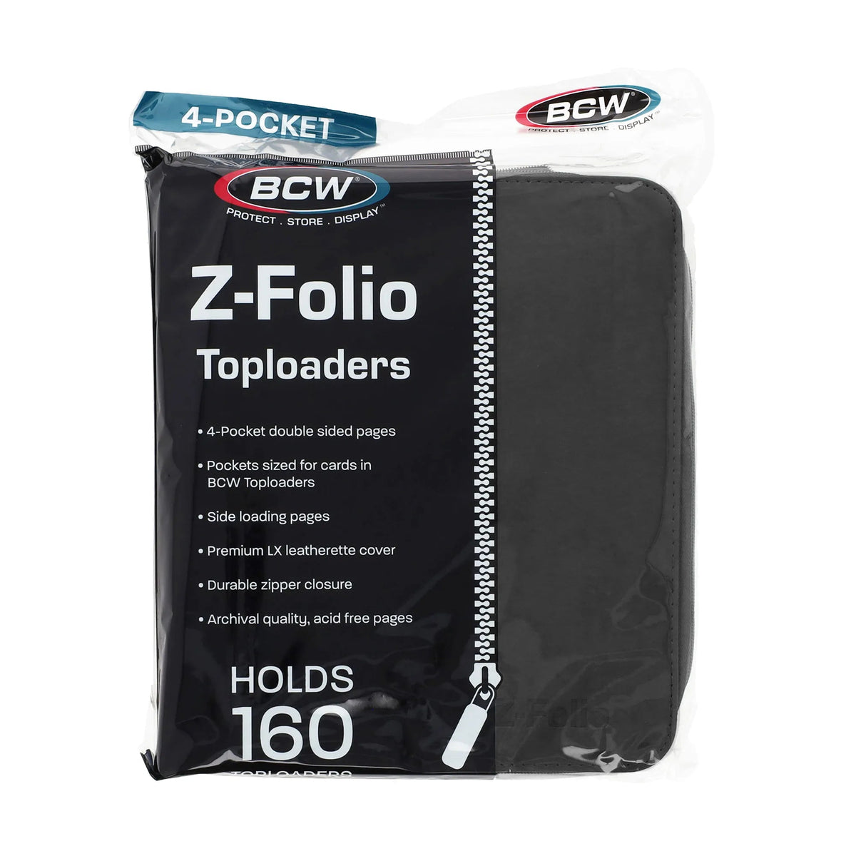 BCW 4-pocket 160 toploader Z-Folio black