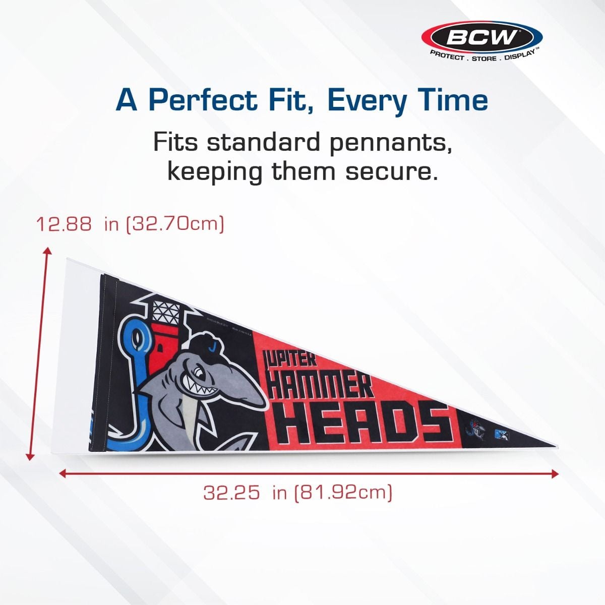 BCW 12x30 pennant topload holder sizing illustration