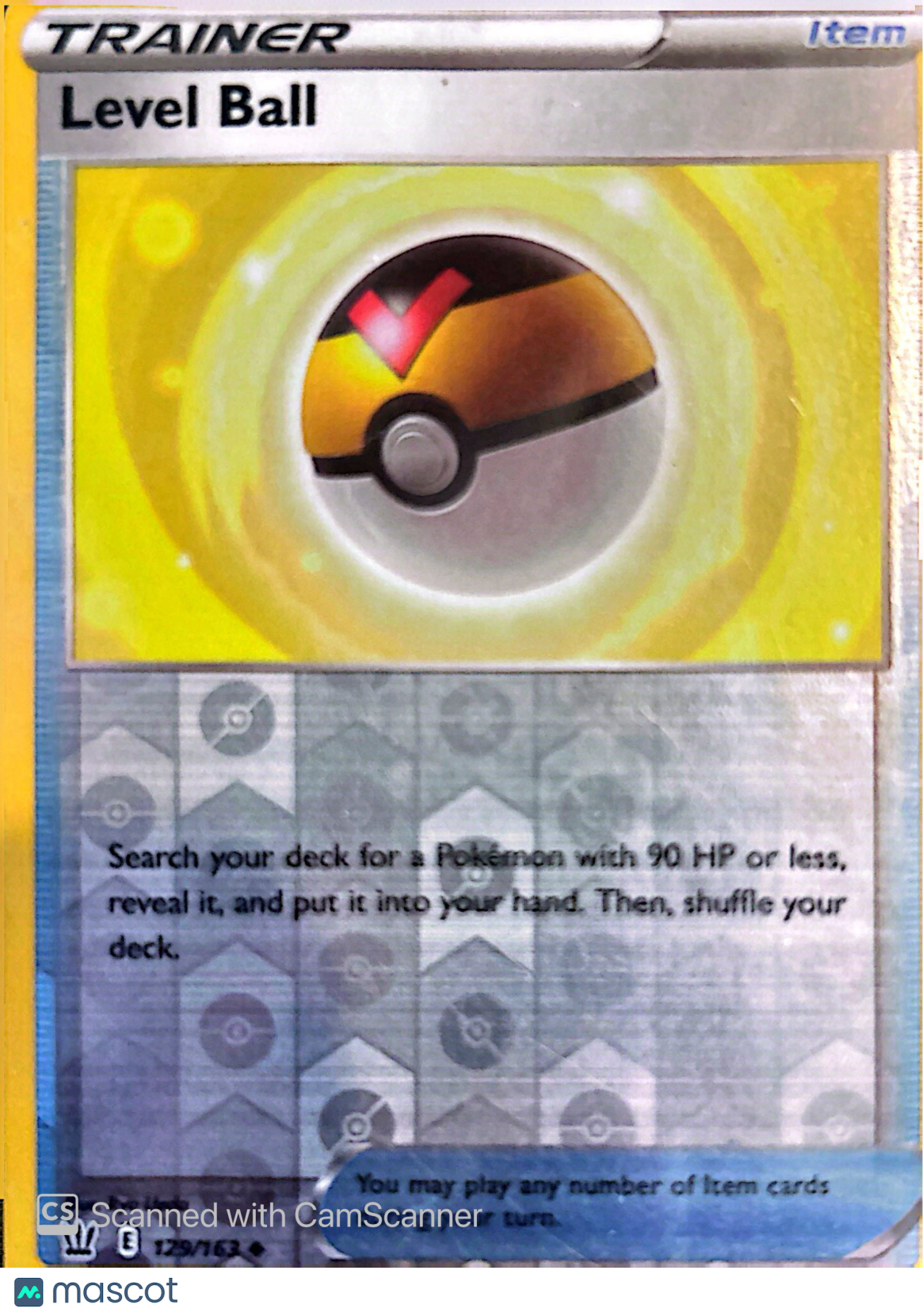 2021 Battle Styles Level Ball Reverse Holo Uncommon #129/163