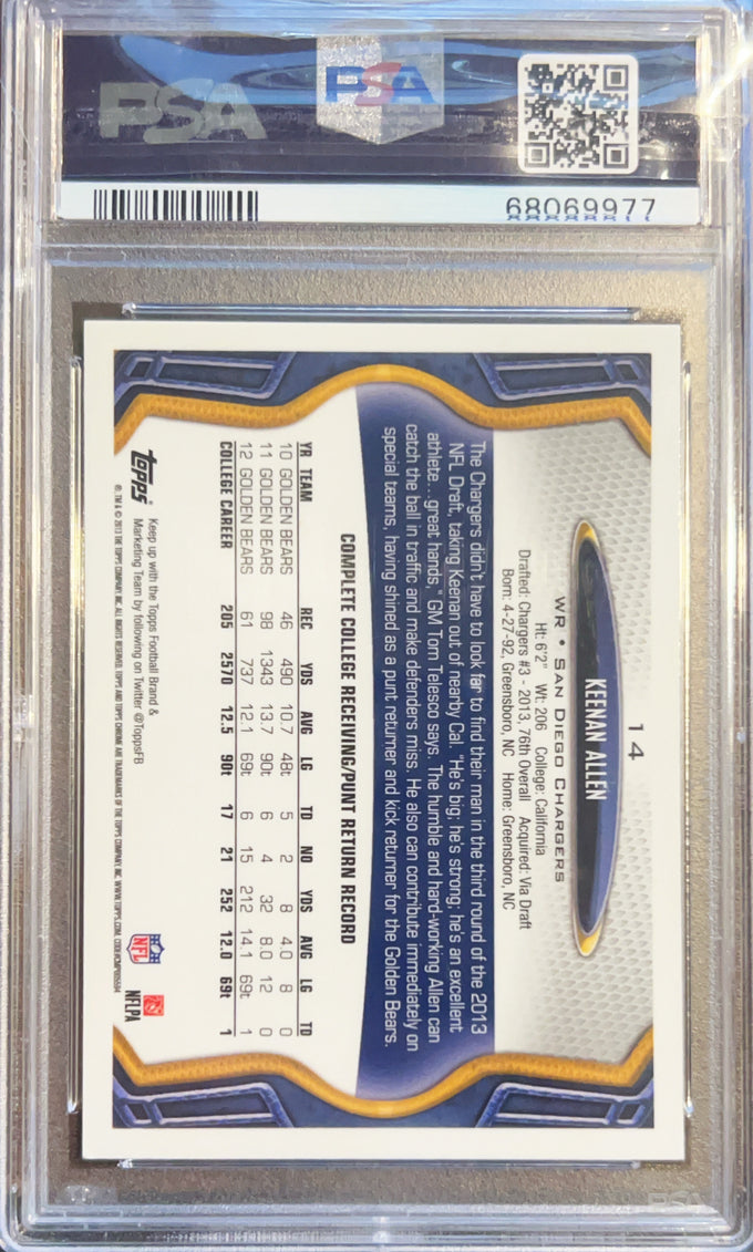 2013 Topps Chrome Keenan Allen #14 Rookie PSA 9