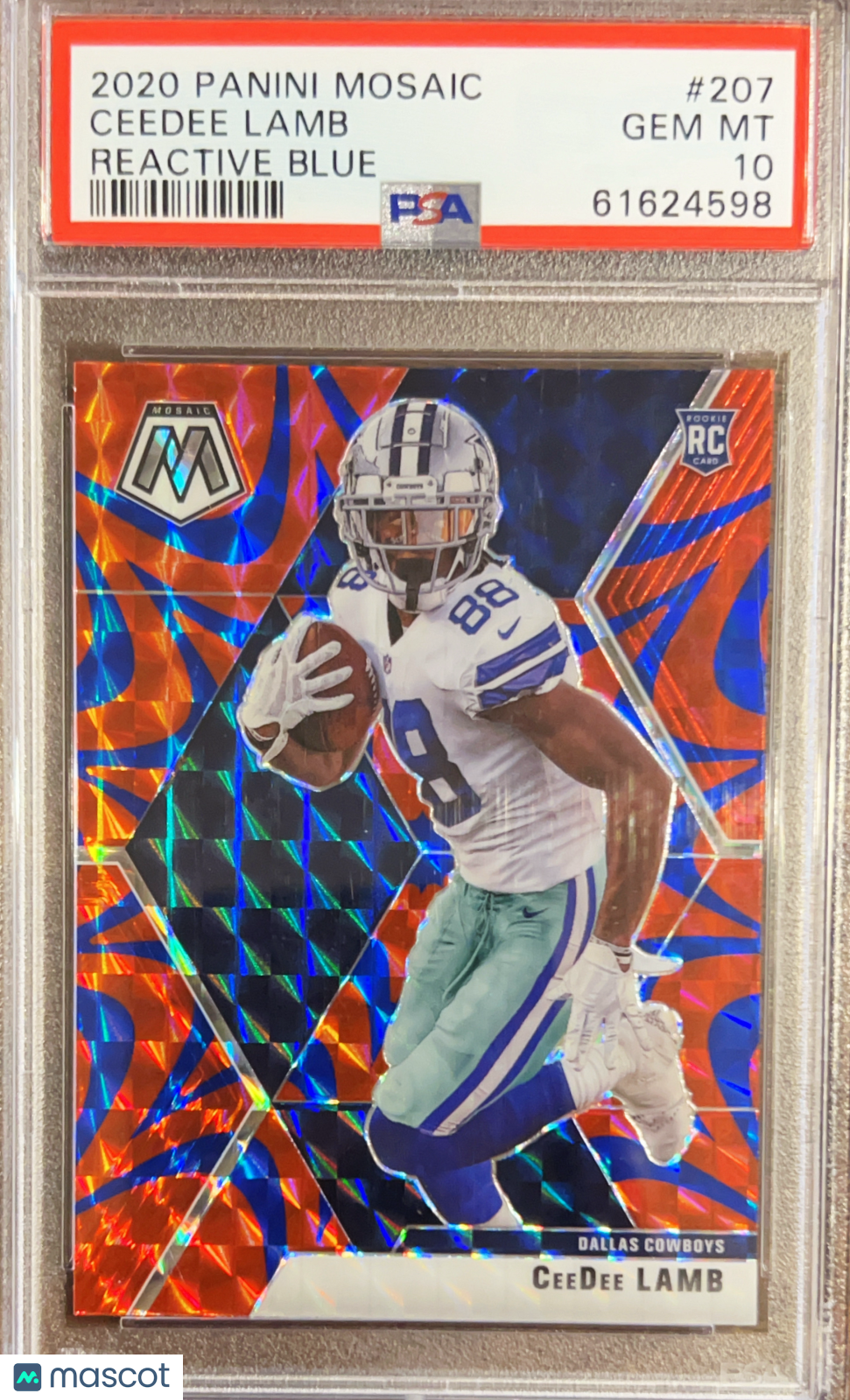 2020 Panini Mosaic Ceedee Lamb #207 Reactive Blue PSA 10