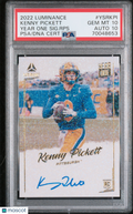 2022 Panini Luminance Year One Signatures Kenny Pickett #YSRKPI PSA 10 POP 1