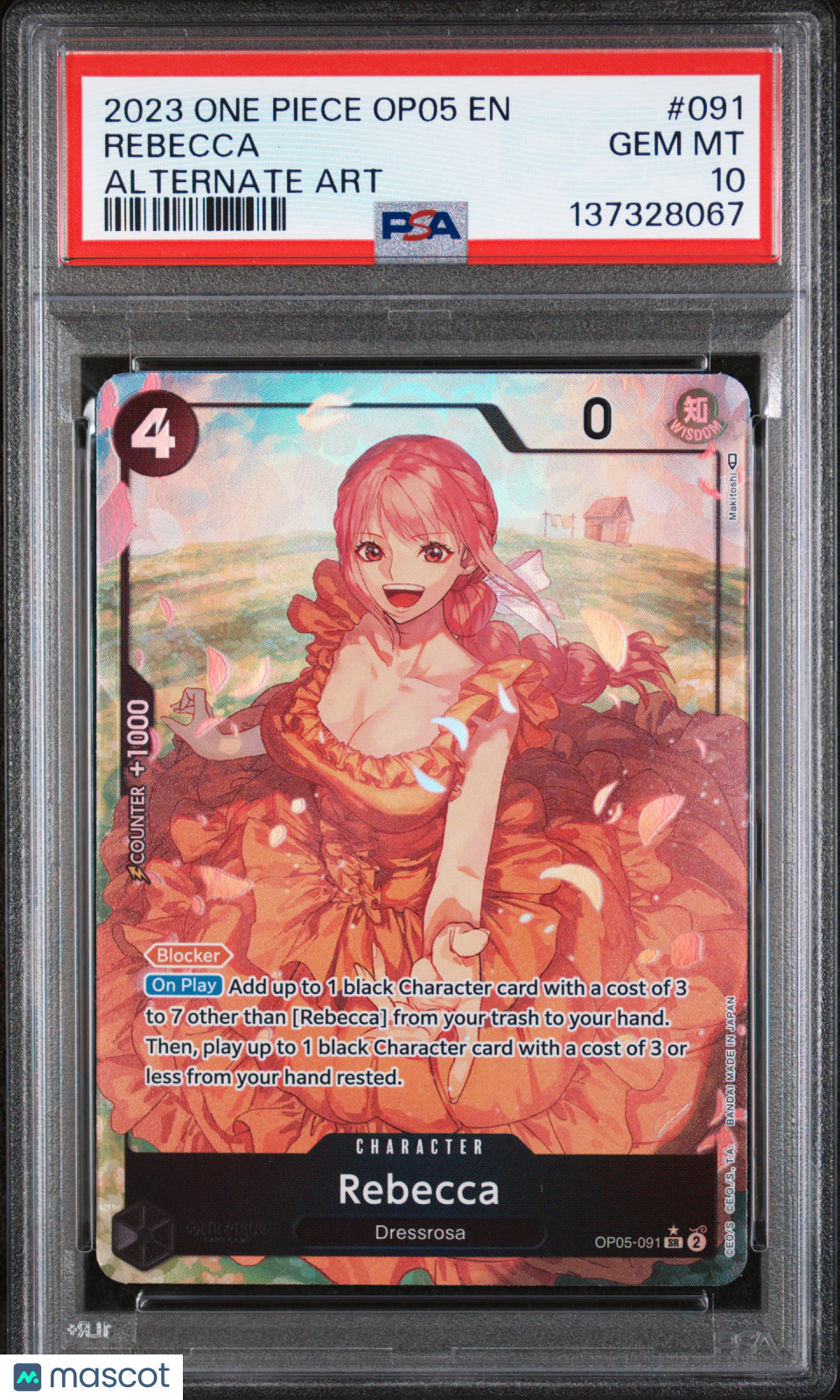 2023 One Piece Op05-Awakening Of The New Era Rebecca Alternate Art PSA 10 #091