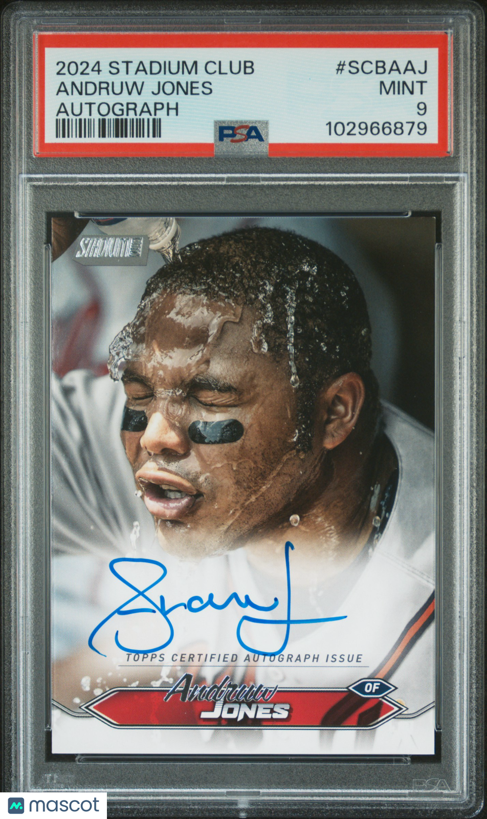 2024 Topps Stadium Club Base Autographs Andruw Jones #SCBAAJ PSA 9Auto