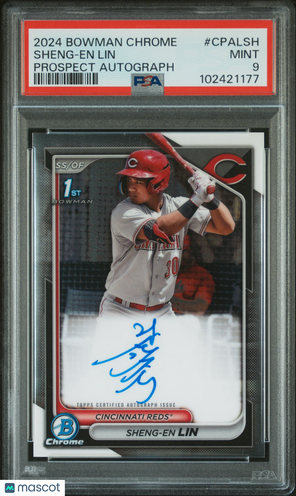 2024 Bowman Chrome Prospect Autographs Sheng-EN Lin #CPALSH PSA 9Auto