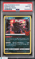 2020 Pokemon Darkness Ablaze Darkrai Holo Trick Or Trade PSA 10 #105