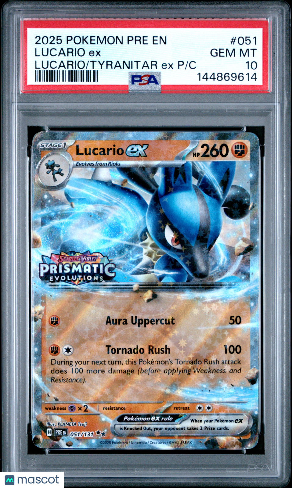 2025 Pokemon Pre EN-Prismatic Evolutions Lucario EX Lucario/Tyranitar EX P/C PSA 10 #051