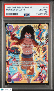 2024 One Piece Jap Op09-Emperors In The New World Monkey D. Luffy PSA 10 #119