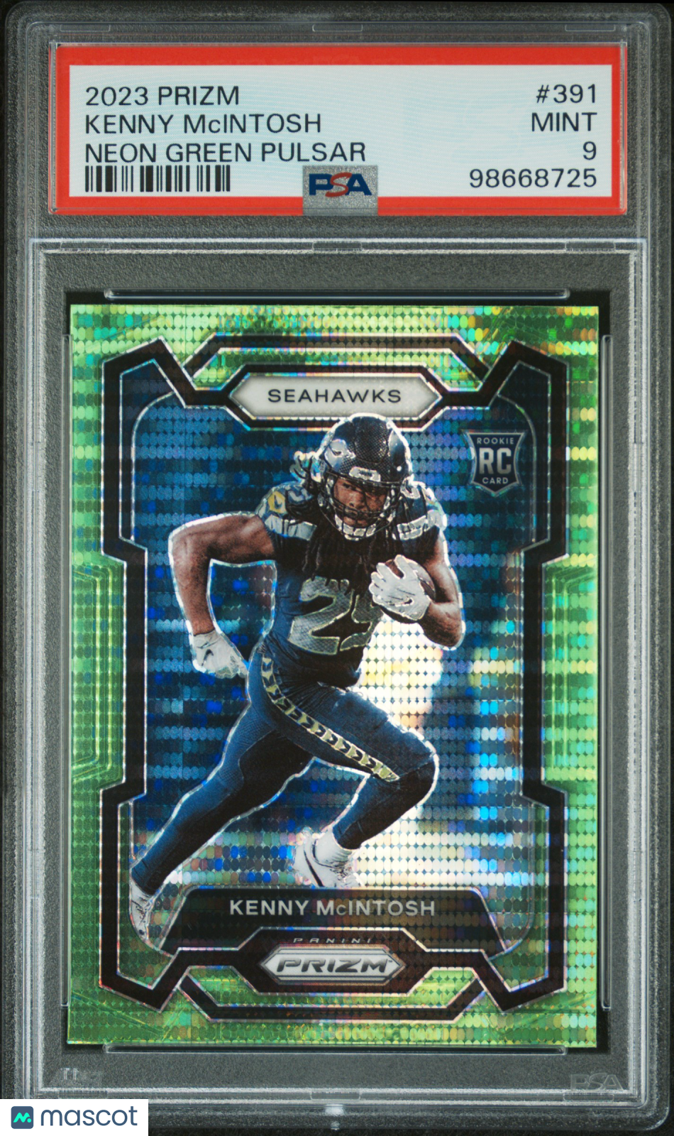2023 Panini Prizm Kenny McIntosh #391 Neon Green Pulsar PSA 9