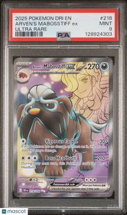 2025 Pokemon Dri EN-Destined Rivals Arven's Mabosstiff EX Ultra Rare PSA 9 #218