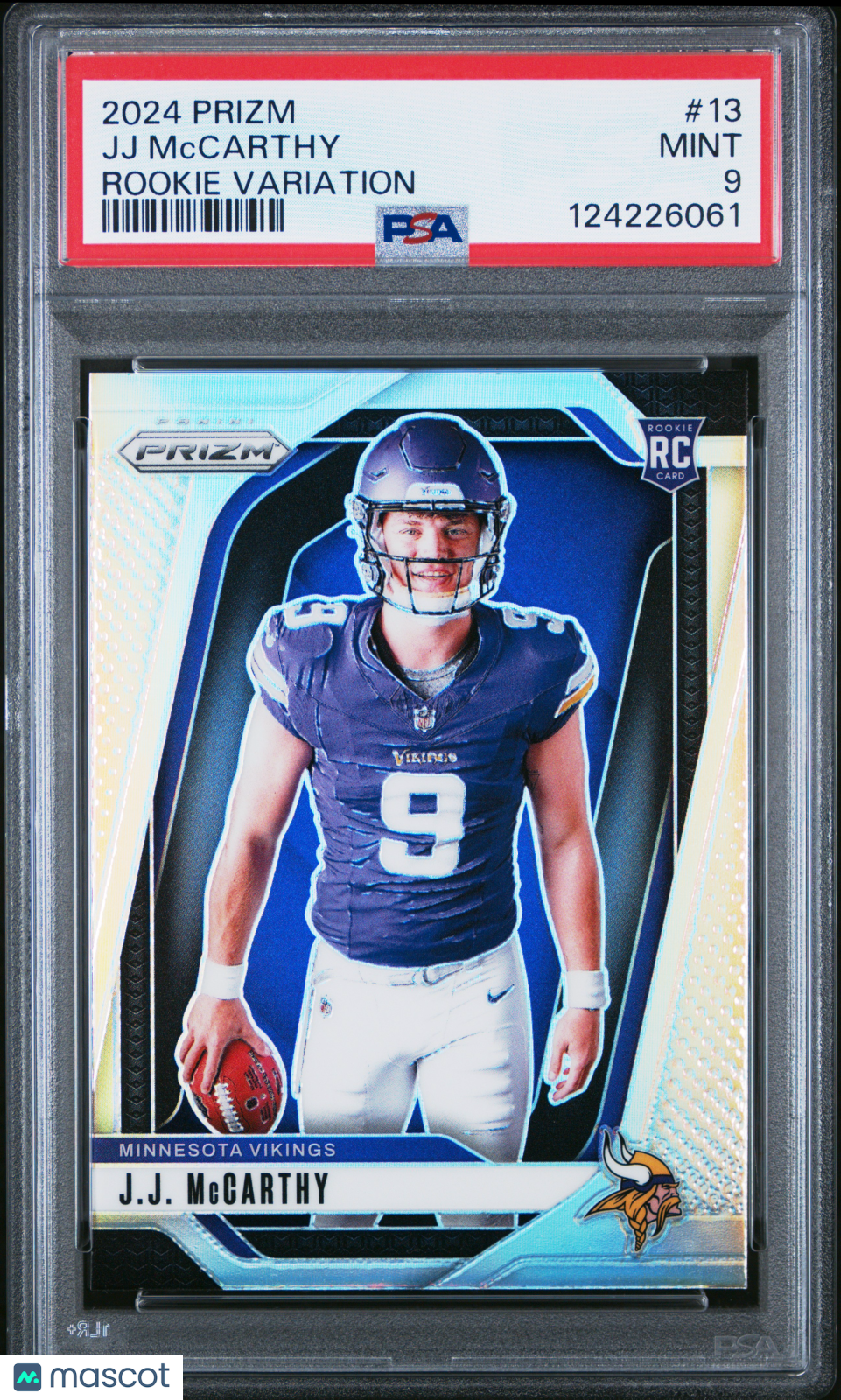 2024 Panini Prizm Rookie Variation JJ Mccarthy #13 PSA 9