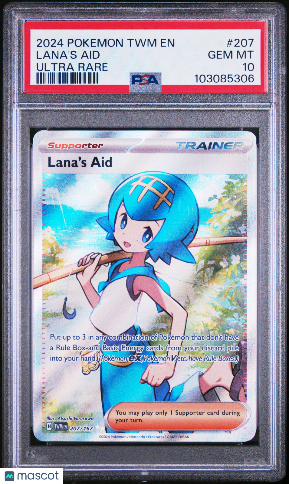 2024 Pokemon TWM EN-Twilight Masquerade Lana's Aid Ultra Rare PSA 10 #207