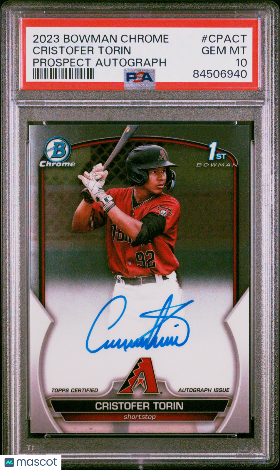 2023 Bowman Chrome Prospect Autographs Cristofer Torin #CPACT PSA 10