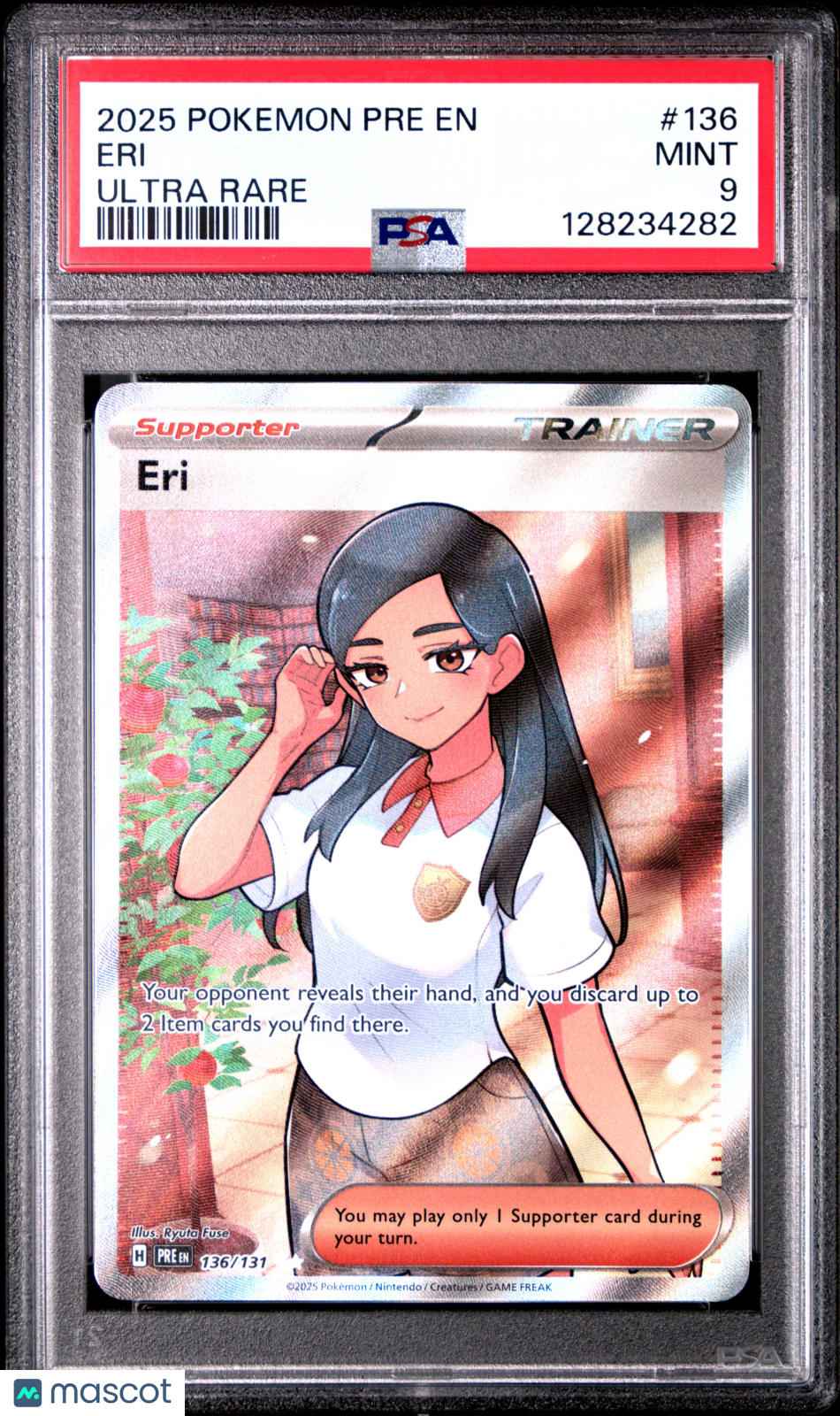 2025 Pokemon Pre EN-Prismatic Evolutions Eri Ultra Rare PSA 9 #136