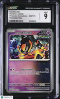 2025 Pokemon Prismatic Evolutions Iron Boulder Poke Ball Holo 046/131 CGC 9