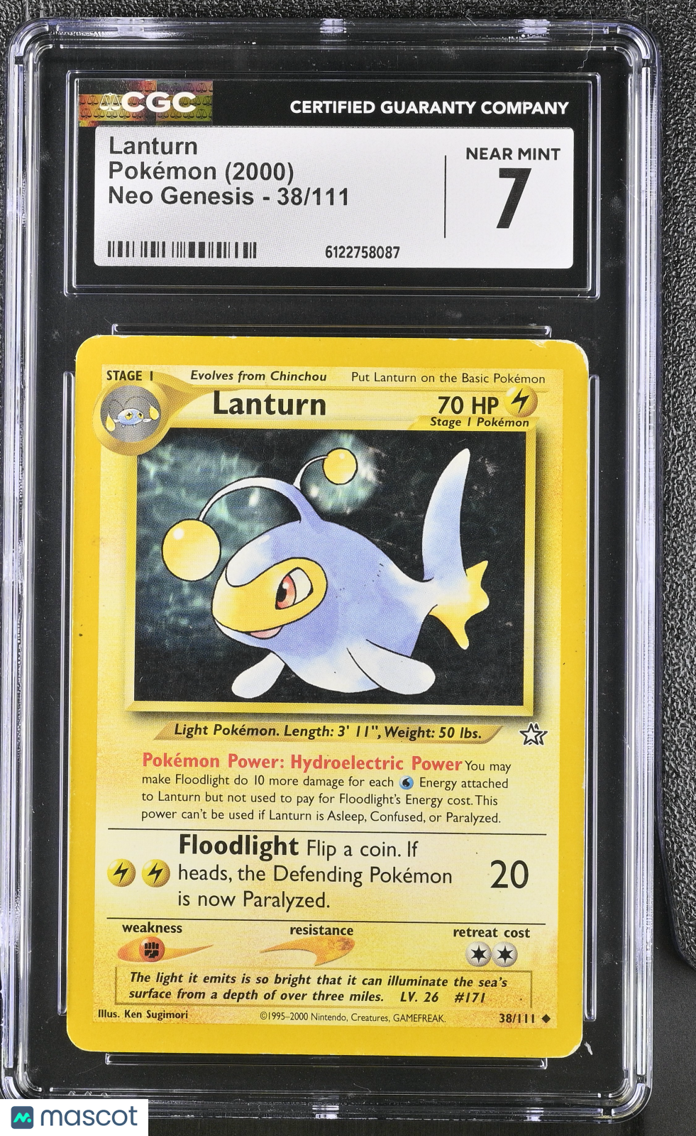 2000 Pokemon Neo Genesis Lanturn CGC 7 #38/111