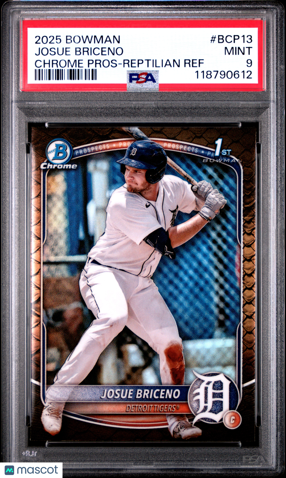 2025 Bowman Chrome Prospects Josue Briceno #BCP13 Reptilian Ref Rookie PSA 9