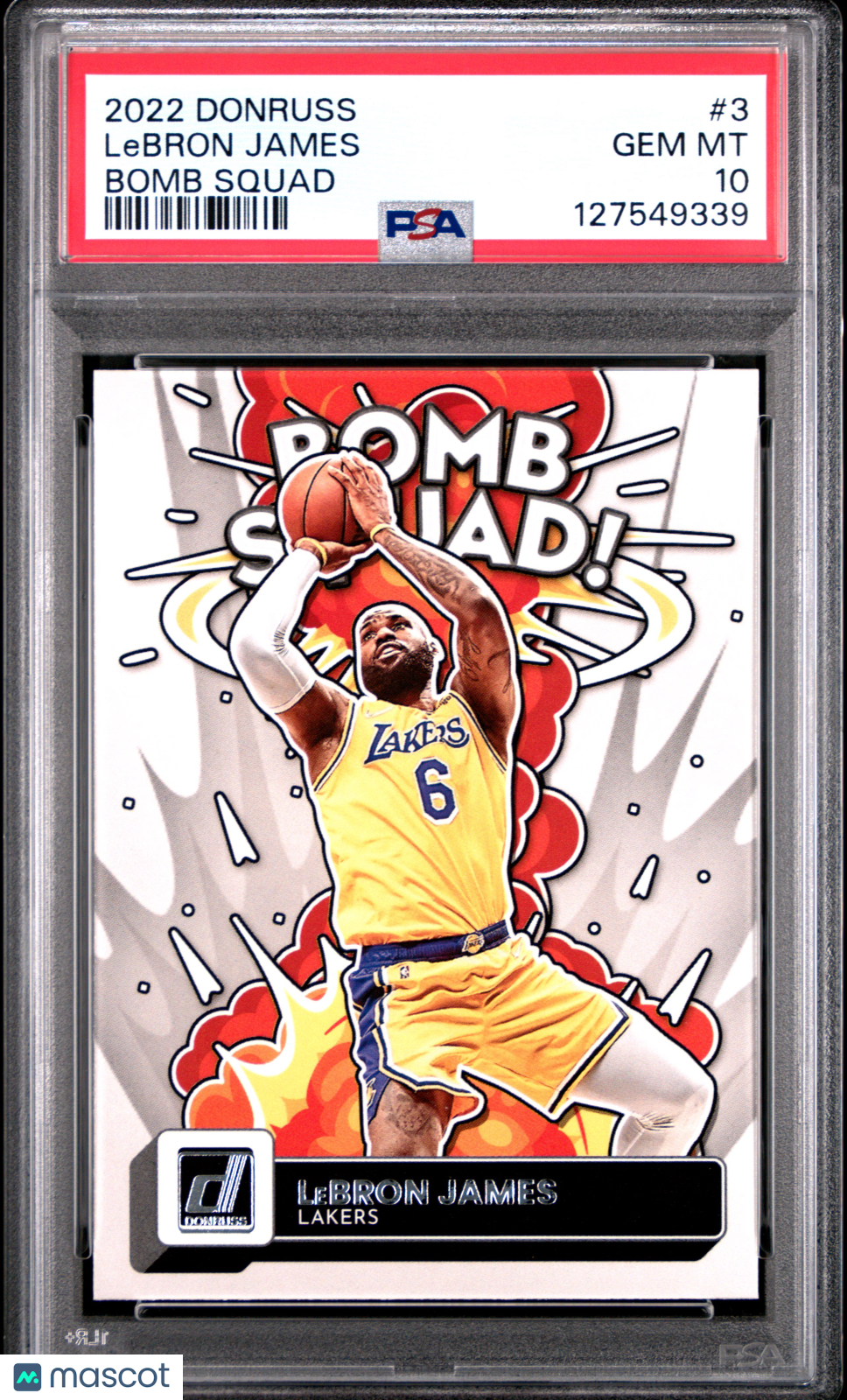 2022 Panini Donruss Bomb Squad LeBron James #3 PSA 10