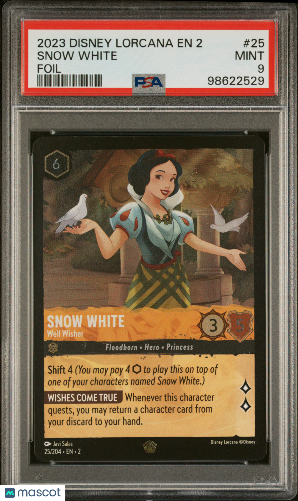 2023 Disney Lorcana EN 2-Rise Of The Floodborn Snow White Foil PSA 9 #25