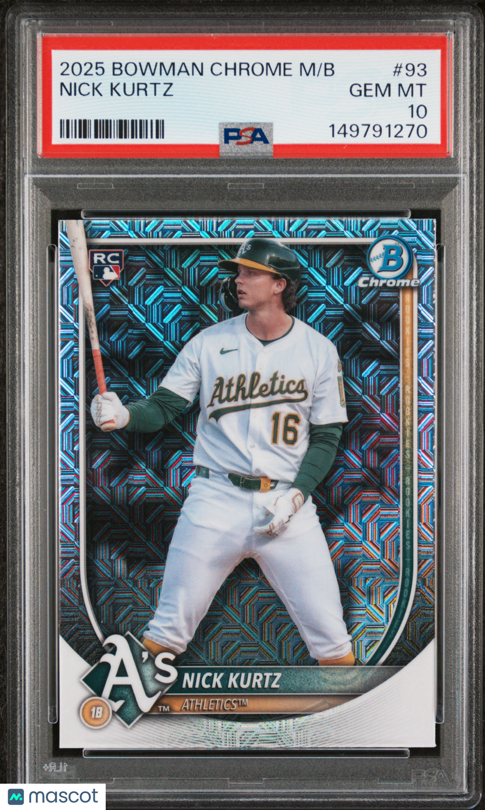 2025 Bowman Chrome Mega Box Nick Kurtz #93 PSA 10