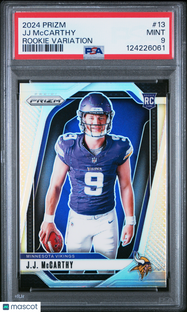 2024 Panini Prizm Rookie Variation JJ Mccarthy #13 PSA 9