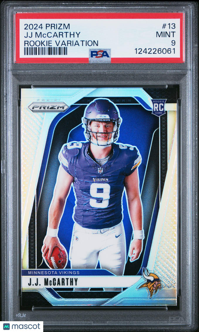 2024 Panini Prizm Rookie Variation JJ Mccarthy #13 PSA 9