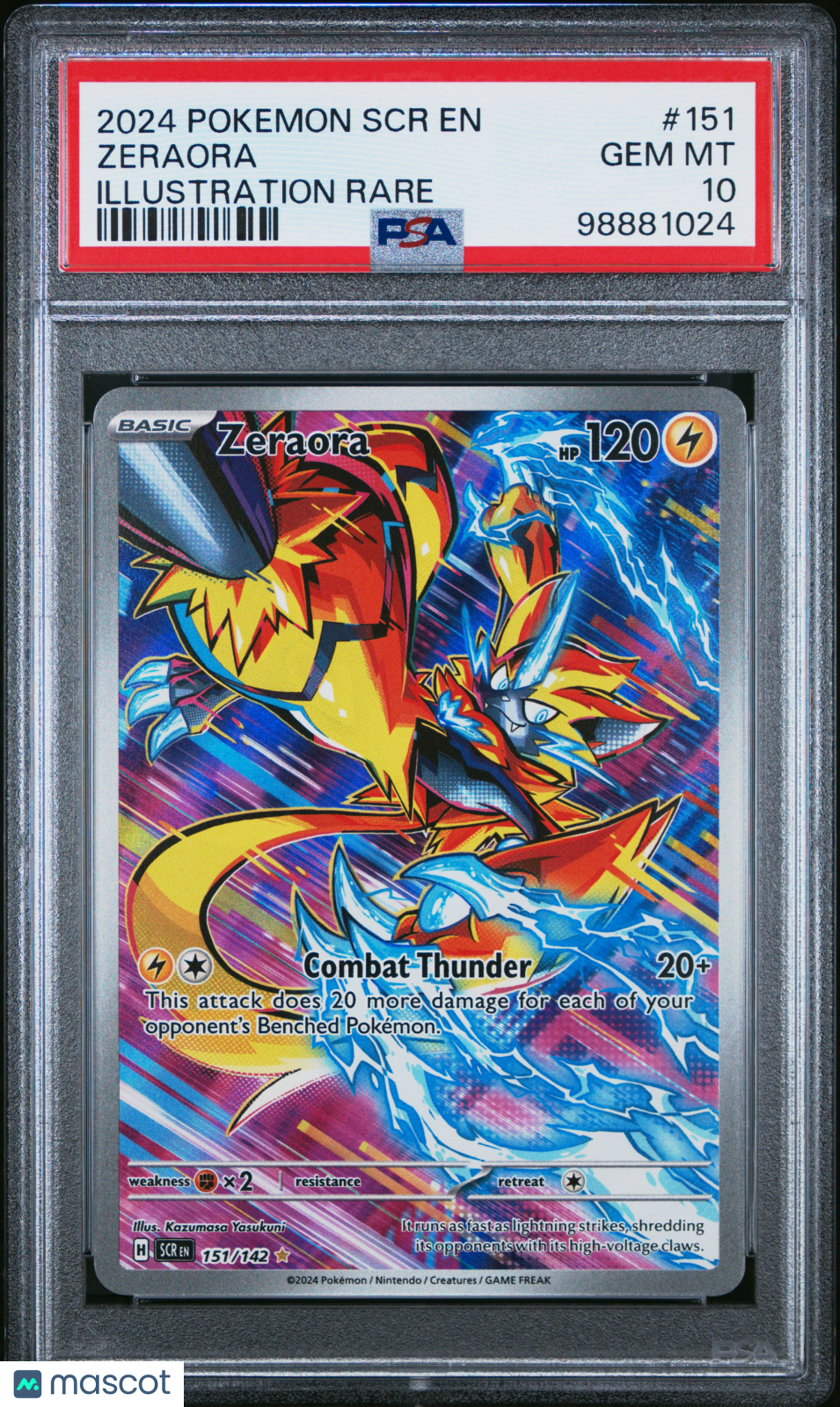 2024 Pokemon SCR EN-Stellar Crown Zeraora Illustration Rare PSA 10 #151