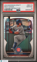 2023 Bowman Draft Matt Shaw #BDC33 Chrome Refractor PSA 10
