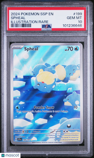 2024 Pokemon SSP EN-Surging Sparks Spheal Illustration Rare PSA 10 #199