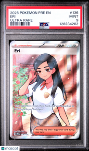 2025 Pokemon Pre EN-Prismatic Evolutions Eri Ultra Rare PSA 9 #136