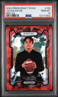 2024 Panini Prizm Draft Picks #193 Julian Sayin Red Ice PSA 10