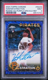 2024 Topps Chrome #RA-HS Hunter Stratton Autographs Purple Speckle PSA 9 #/299