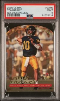 2000 Ultra #234G Tom Brady Gold Medallion PSA 9
