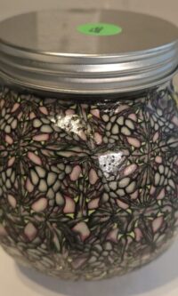 Ikoation handmade glass covered Jar