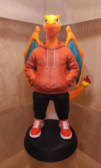 Charizard Inspired Urban Figure with Base 13.25"