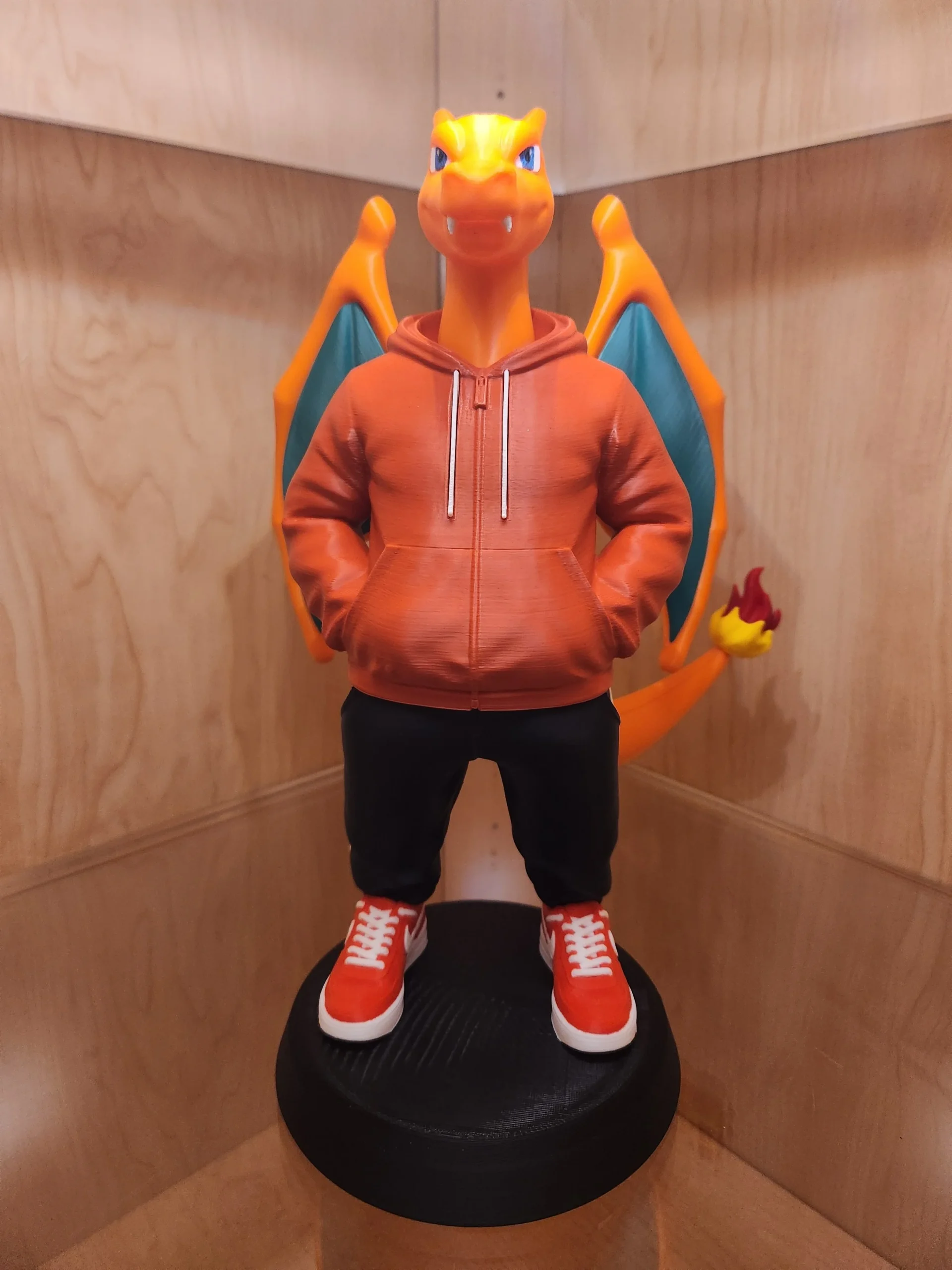 Charizard Inspired Urban Figure with Base 13.25"